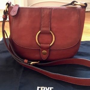 Frye Leather Round Ring Saddle Bag